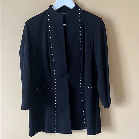 Ming Wang Jackets & Blazers - MING WANG Elegant Black Studded Women's Jacket. One hook closure. Large.